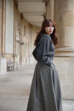 Tweed Flocked Dot Long Skirt Her lip to - メルカリ