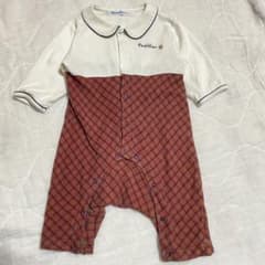 familiar ファミリア 60 チェック柄 ロンパース カバーオール 刺繍