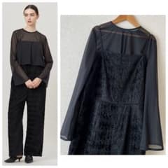 タグ付 定価6.7万 ICB 25SS ダイヤカットジャカードオールインワン 黒