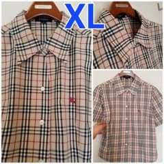 バーバリーブラウス 未使用近 美品 ホースマーク入 大サイズ半袖42XL