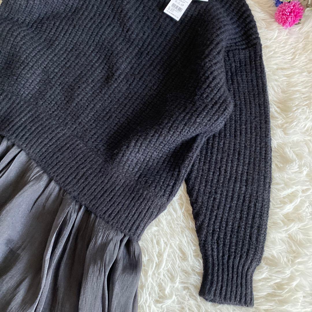 新品タグ付き】ELENDEEK ブラッシュヤーンニットドッキングワンピース