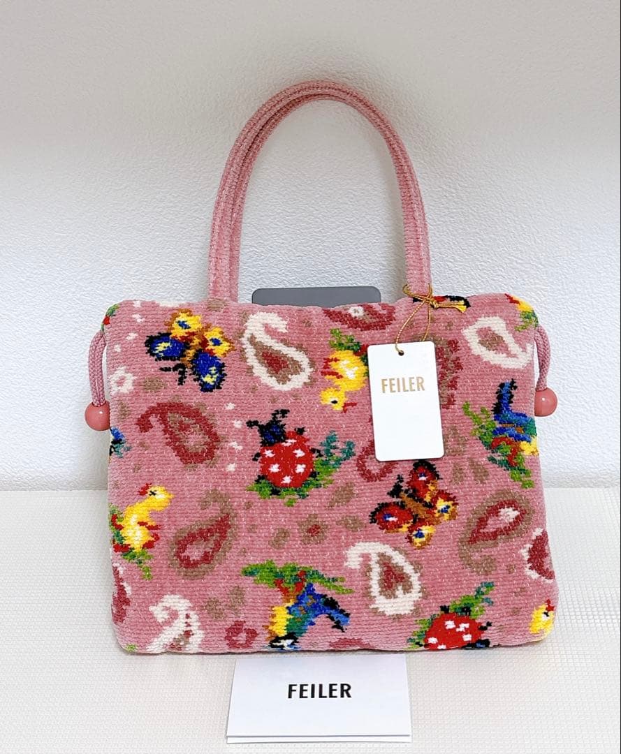 2/28まで ハイジペイズリー フェイラー 手付き巾着 ピンク - メルカリ