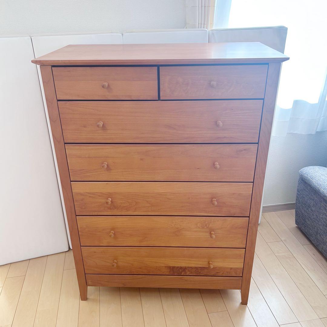 LEGNATEC レグナテック ハイチェスト6段＋隠し棚 北欧ミッド