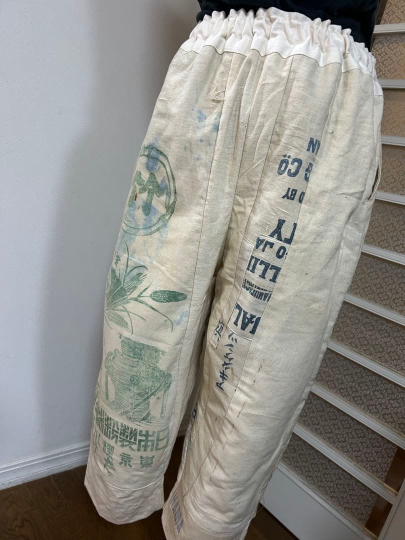 ジ*ョ様 古布リメイク粉袋リメイクゆったりパンツ - メルカリ