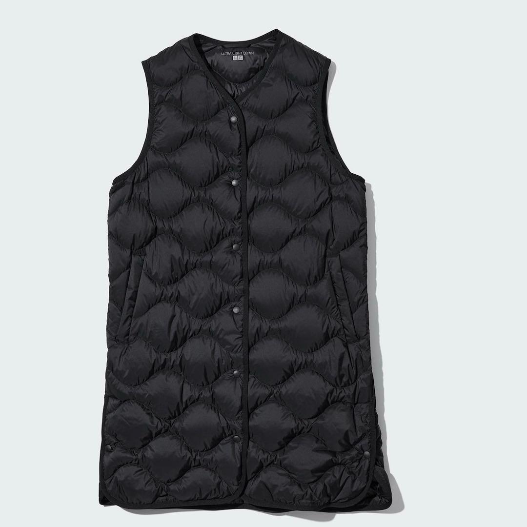 ウルトラライトダウンロングベスト ブラック ユニクロ公式 | ウルトラライトダウンロングベスト