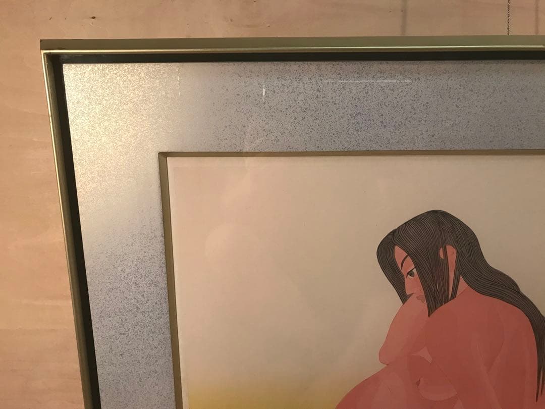 ジャス子さま専用 上田臥牛 「海女母娘」 木版画 直筆サイン