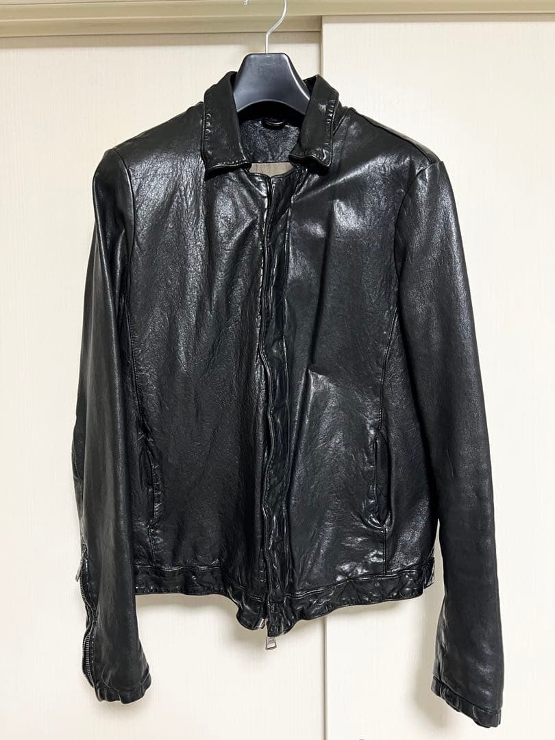 イタリア製 GIORGIO BRATO 46 レザーシングルライダース ブラック GIORGIO BRATO（ジョルジオ ブラート）ウォッシュドラムレザーノー