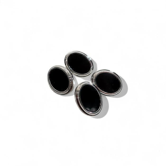 ヘンリープール 英国製 オニキス カフス ドレススタッド セット 定価4.1万