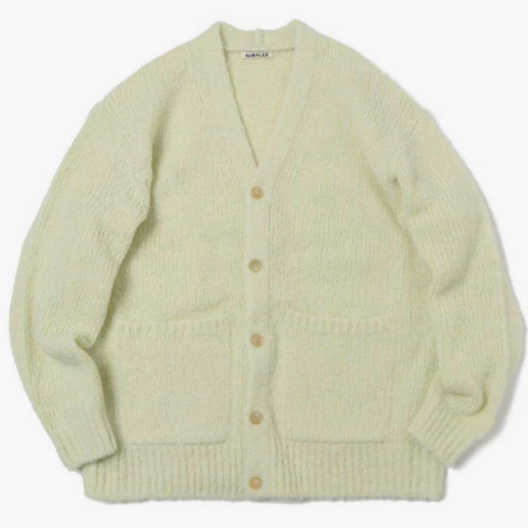 AURALEE ニット カーディガン ライトイエロー - メルカリ