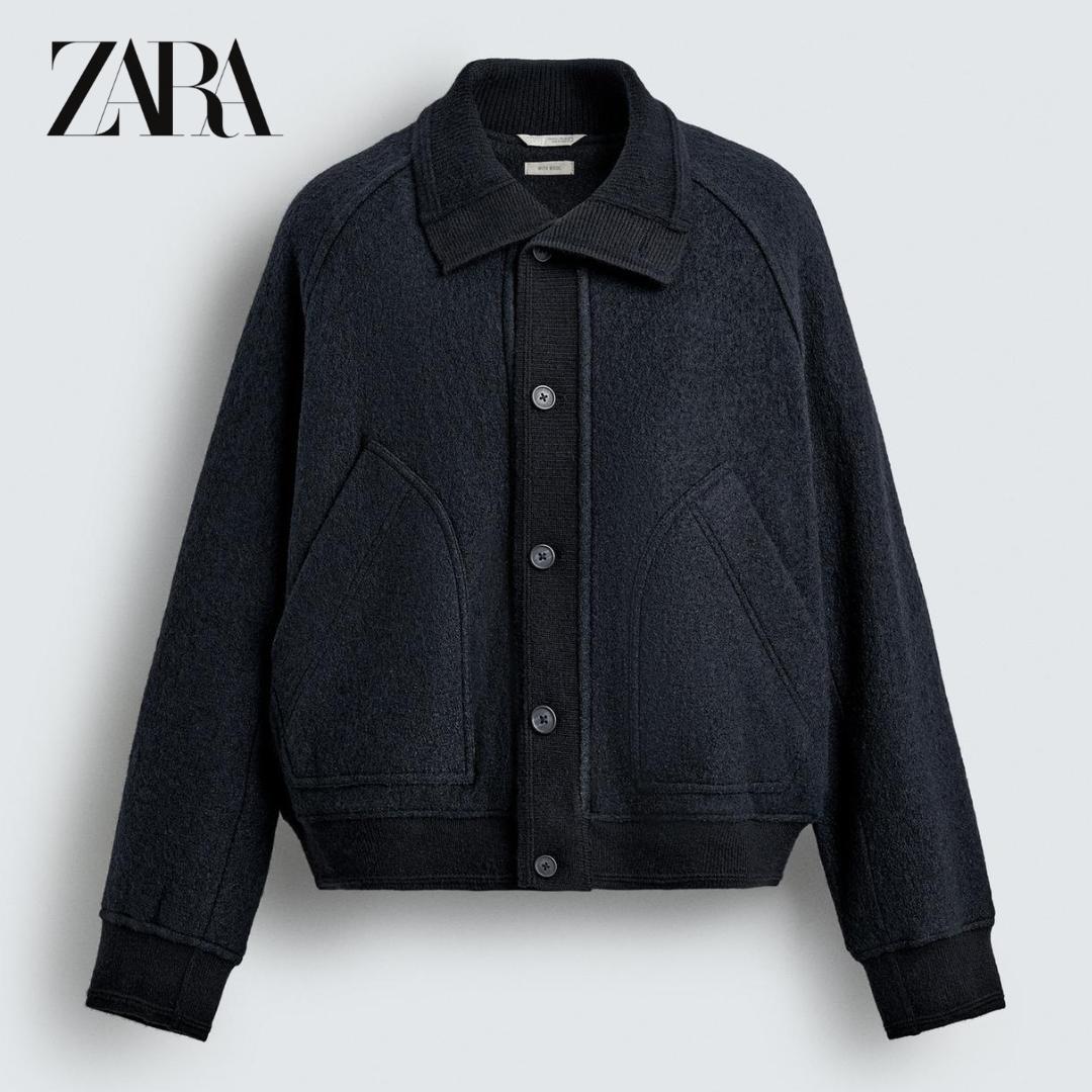 ZARA リブ襟切り替えジャケット Mサイズ ZARA リブ襟切り替えジャケット (ZARA/ジャケットその他) 1437/343/401