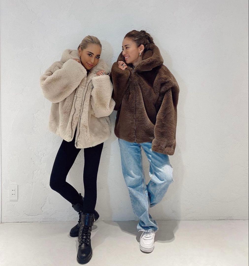 ALEXIA STAM [アリシアスタン]エコファーコート ベージュ - メルカリ