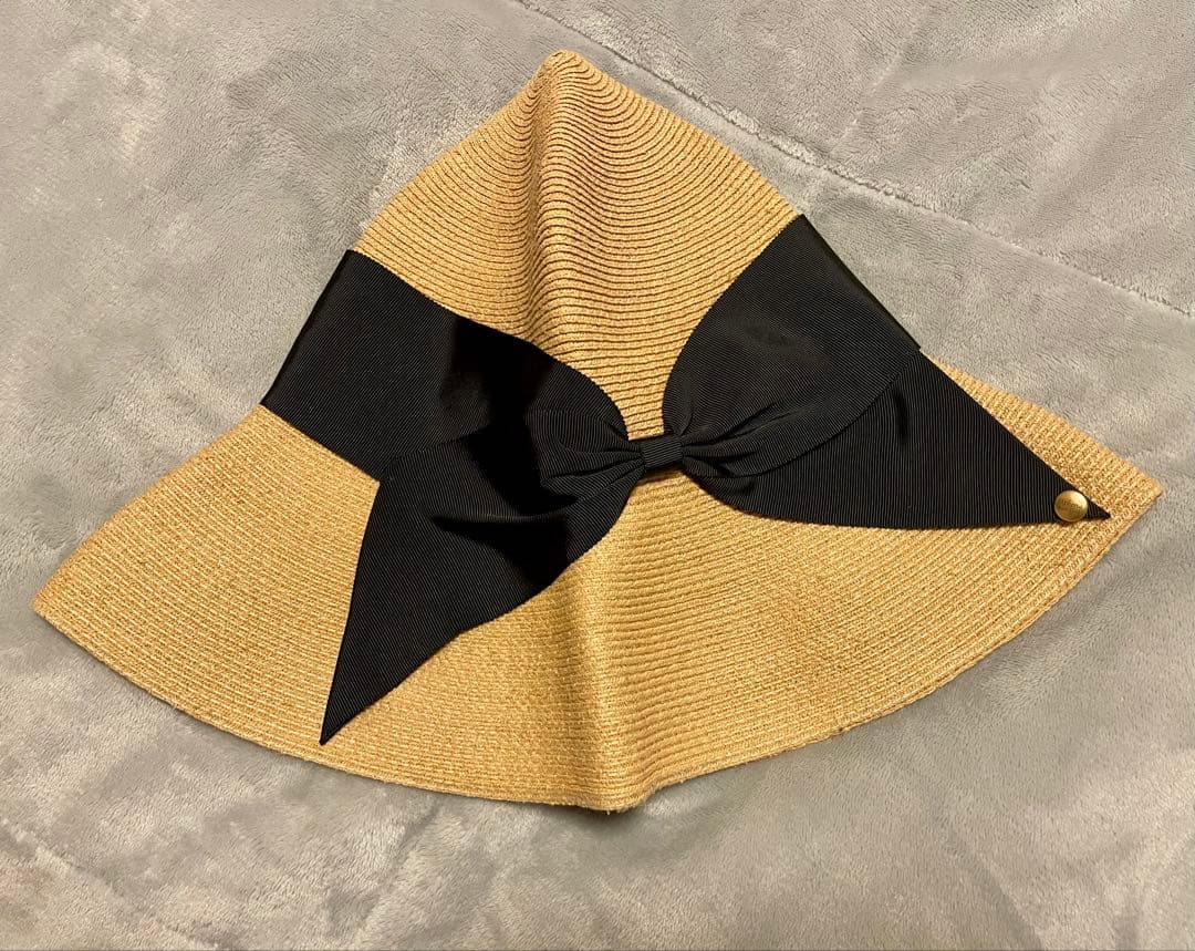 Athena New York 麦わら帽子 ベージュと黒 - メルカリ