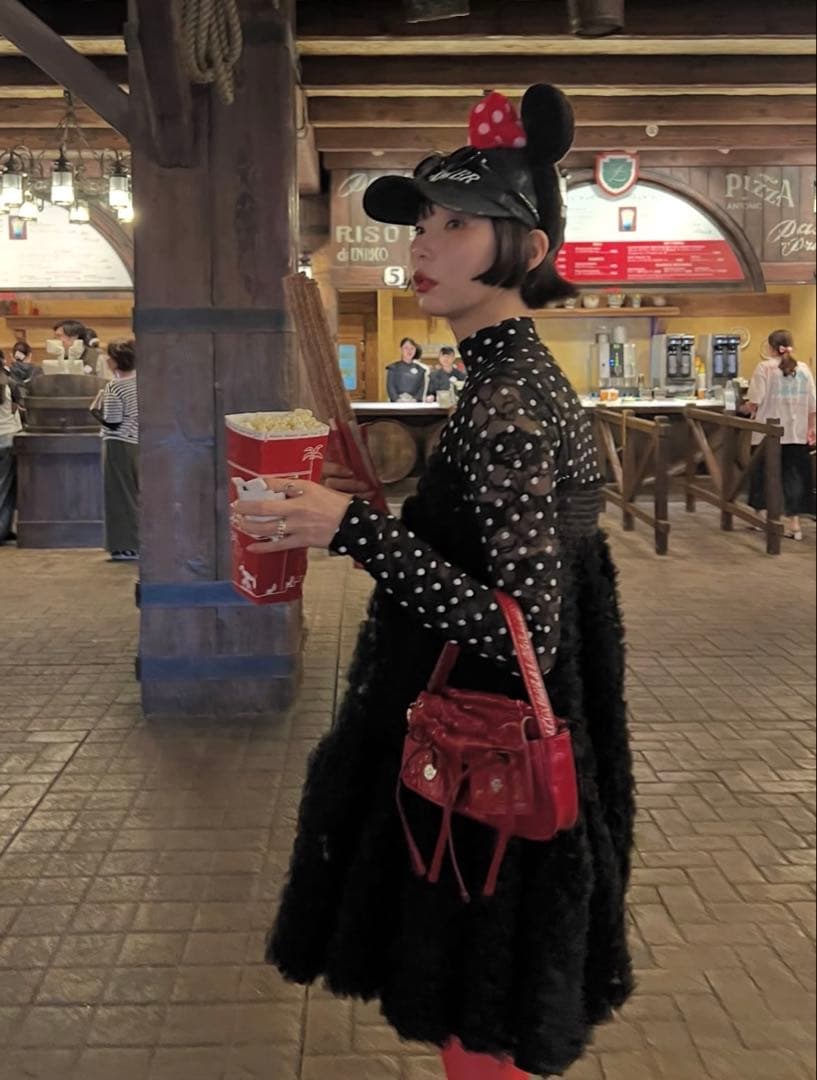 poppy あさぎーにょ ドットレース シースルートップス 黒 - メルカリ