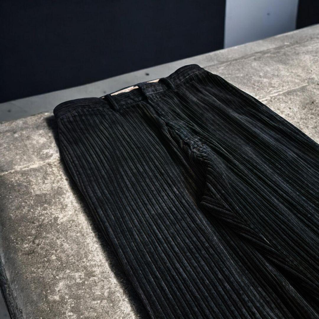 90's 極太畝 コーデュロイパンツ ワイド ネイビー ダーク vintage