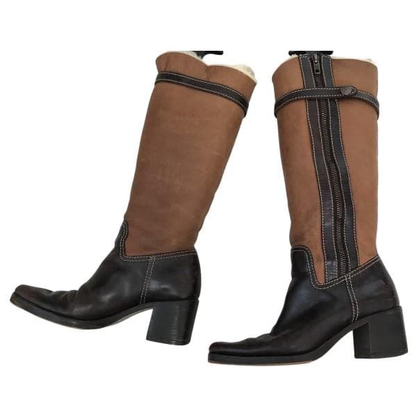 miumiu　ミュウミュウ 　ムートン　レザー　ロングブーツ　靴　23.5cm