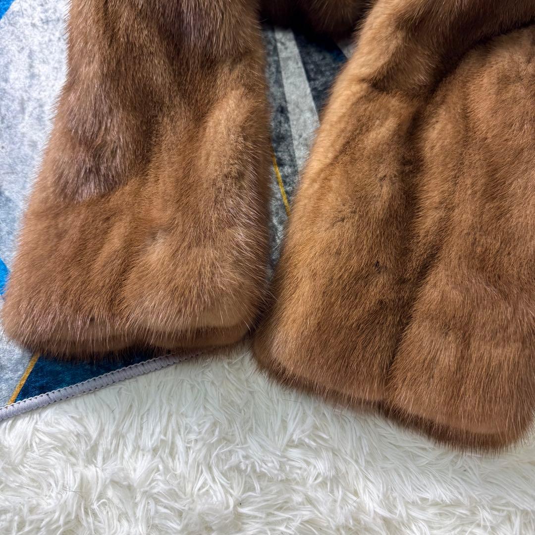 最高級】パステルミンク ファーコート リアルファー 本毛皮 毛並み◎ L