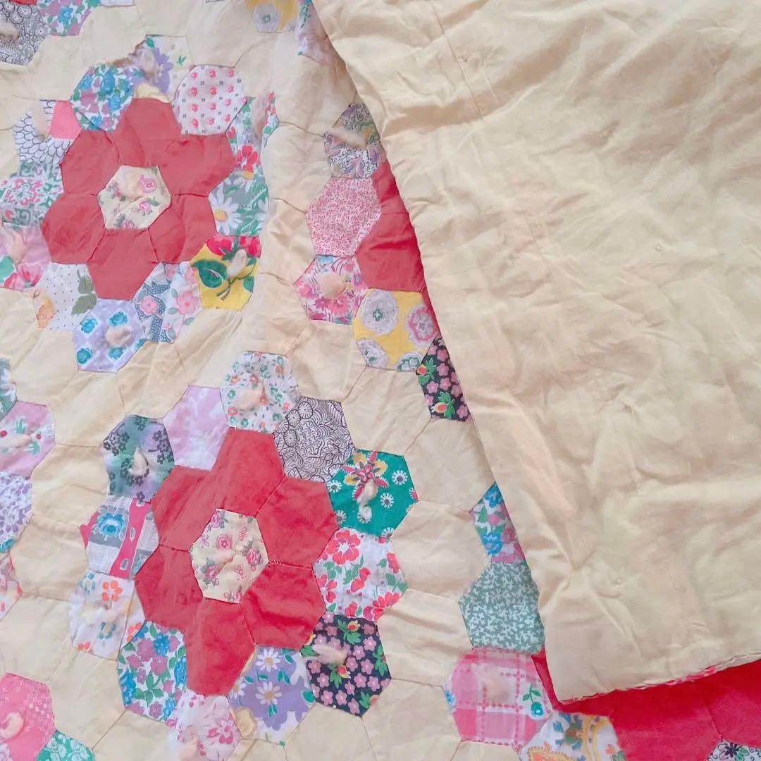 アンティークキルト ヴィンテージキルト フラワーガーデンキルト