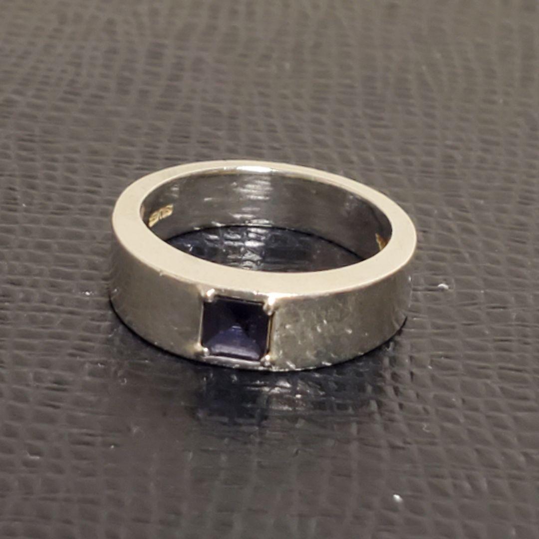 agete アガット シルバーリング 紫色のスクエアカット石 13号