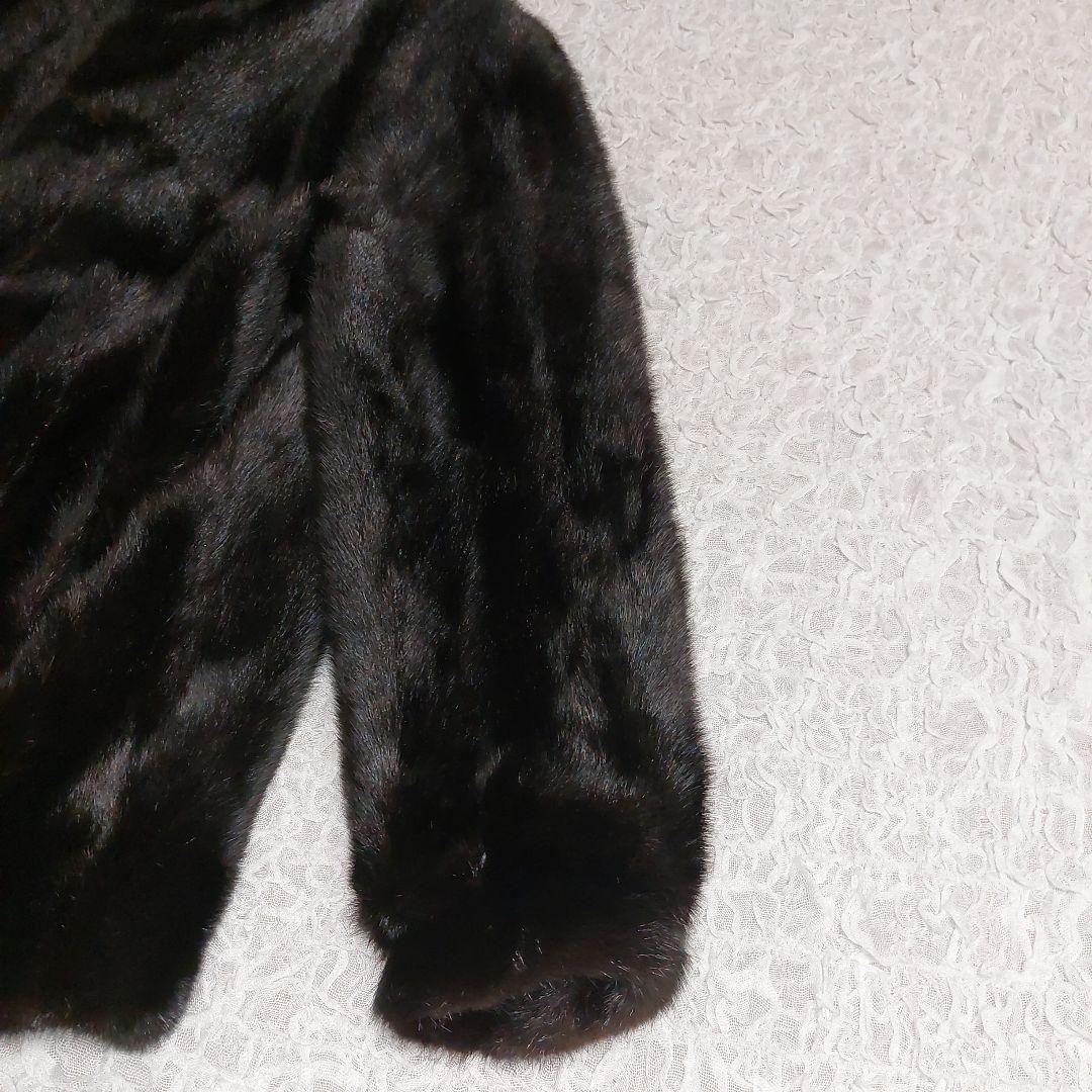 15号 ミンクファーコート SAFURON ブラック 上質毛皮 極上の肌触り