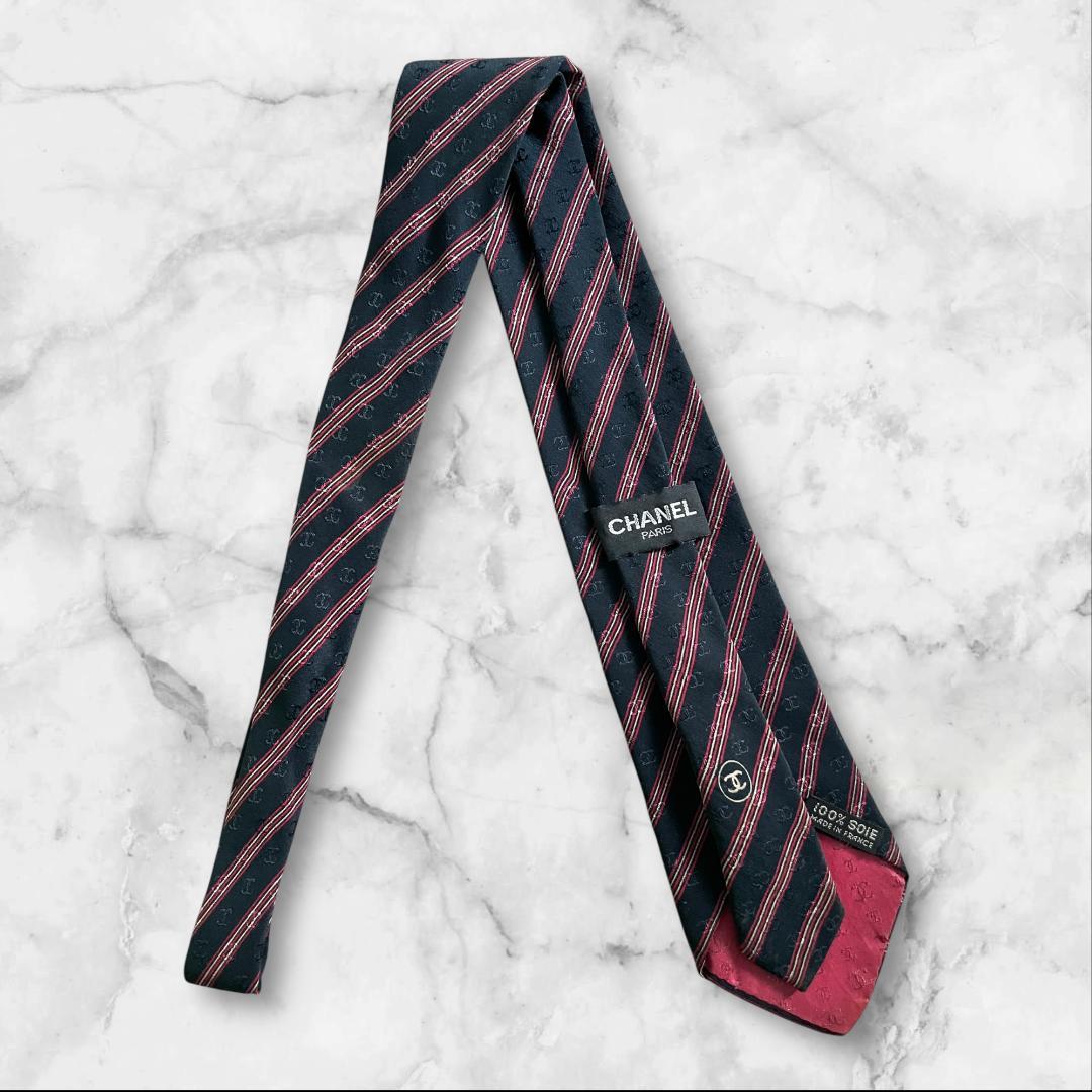 CHANEL ココ総柄 ネクタイ シルク フランス製 - メルカリ