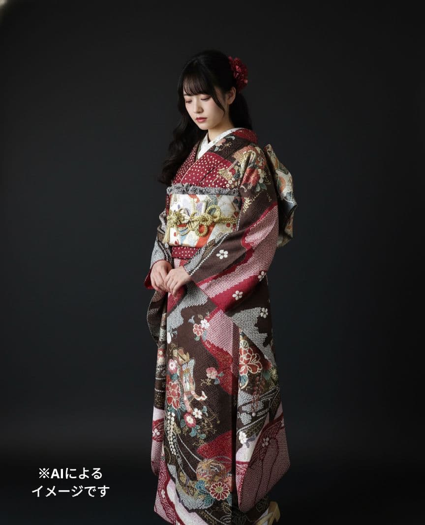 riy＊様　434.練習用にも！　振袖と袋帯2点セット　正絹　フルセット　成人式 楽天市場】最大20日間レンタル 振袖 成人式 レンタル シンプル23点フル