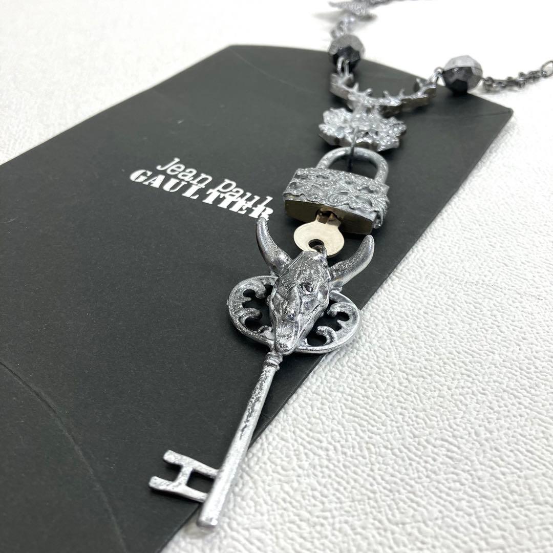 一点物】ジャンポールゴルチエ ネックレス バッファロースカル 南京錠