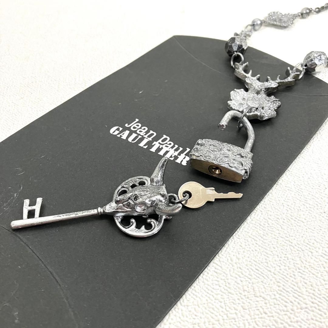 一点物】ジャンポールゴルチエ ネックレス バッファロースカル 南京錠