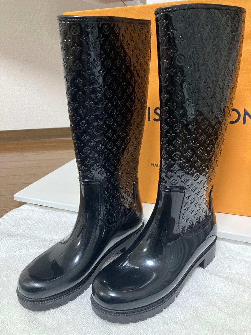 ルイヴィトン モノグラム レインブーツ ロング 長靴 ラバー ブラック 38 楽天市場】LOUIS VUITTON ルイヴィトン スプラッシュ ライン