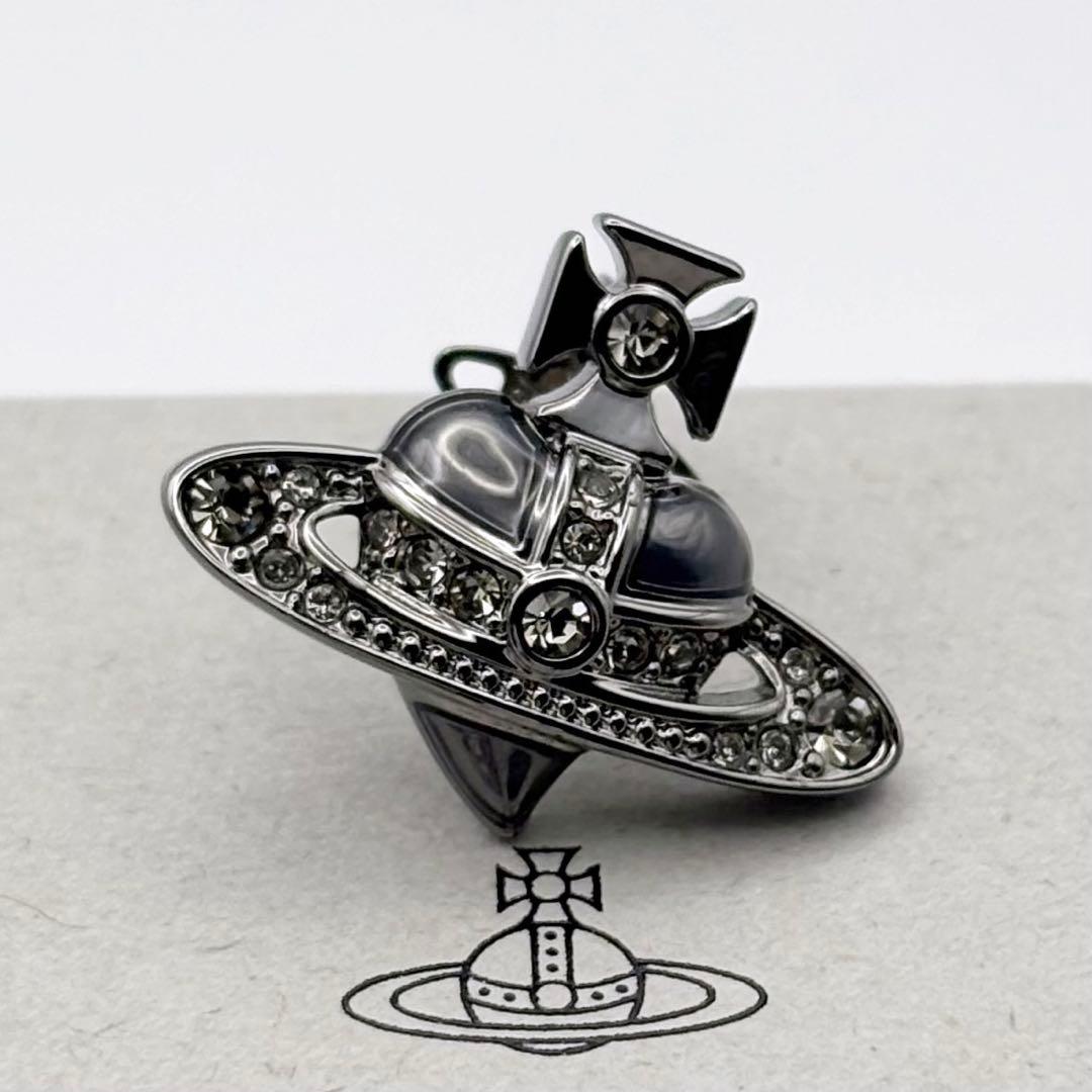 新品 ヴィヴィアンウエストウッド ディアマンテ ハート ピアス グレー