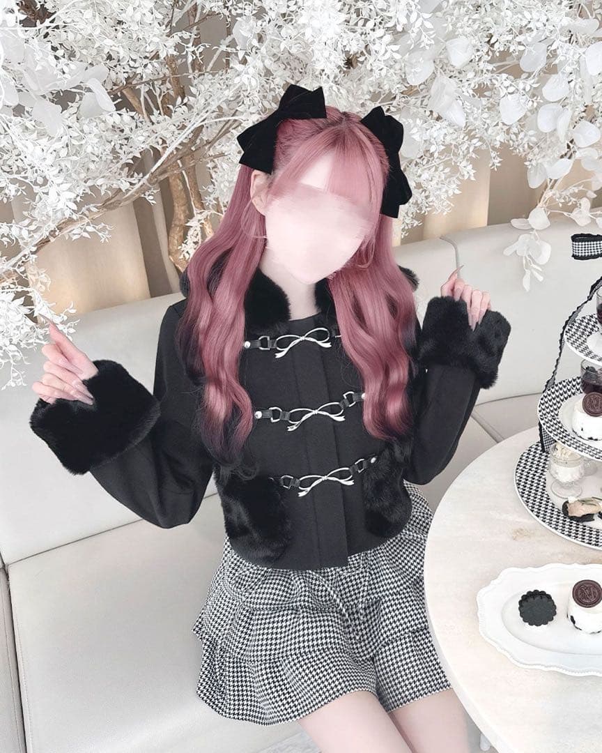 HONEY MEW リボンビットフードショートコート XS - メルカリ