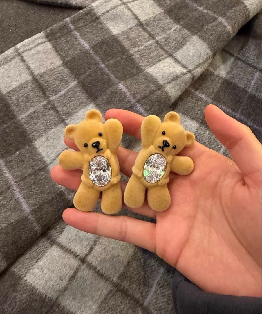 YVMIN クマちゃん ヘアクリップ 左右 セット ペア｜YVMIN クマちゃん