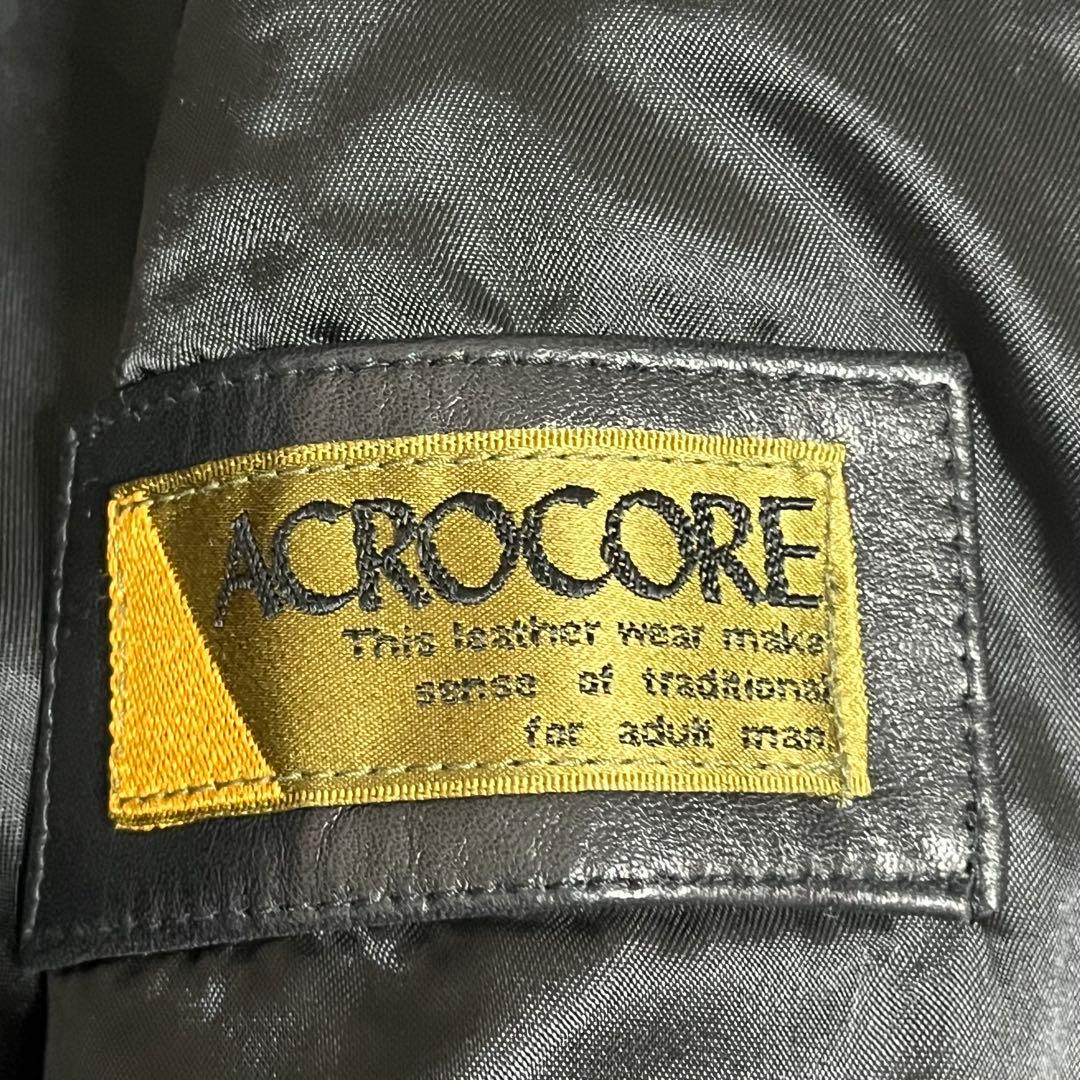 ACROCORE カウレザーロングトレンチコート 牛革 ベルト付き 黒 L程