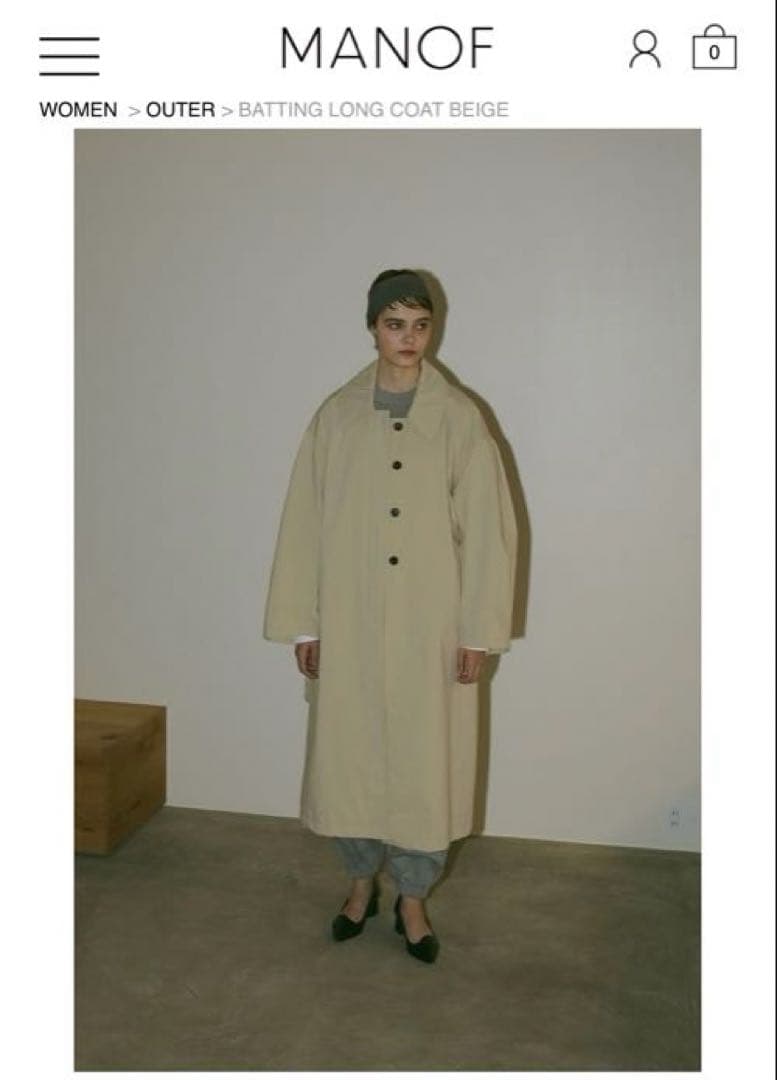 MANOF マノフBATTING LONG COAT中綿ステンカラーコート MANOF（マノフ）の「BATTING LONG COAT（ステンカラーコート）」 - WEAR