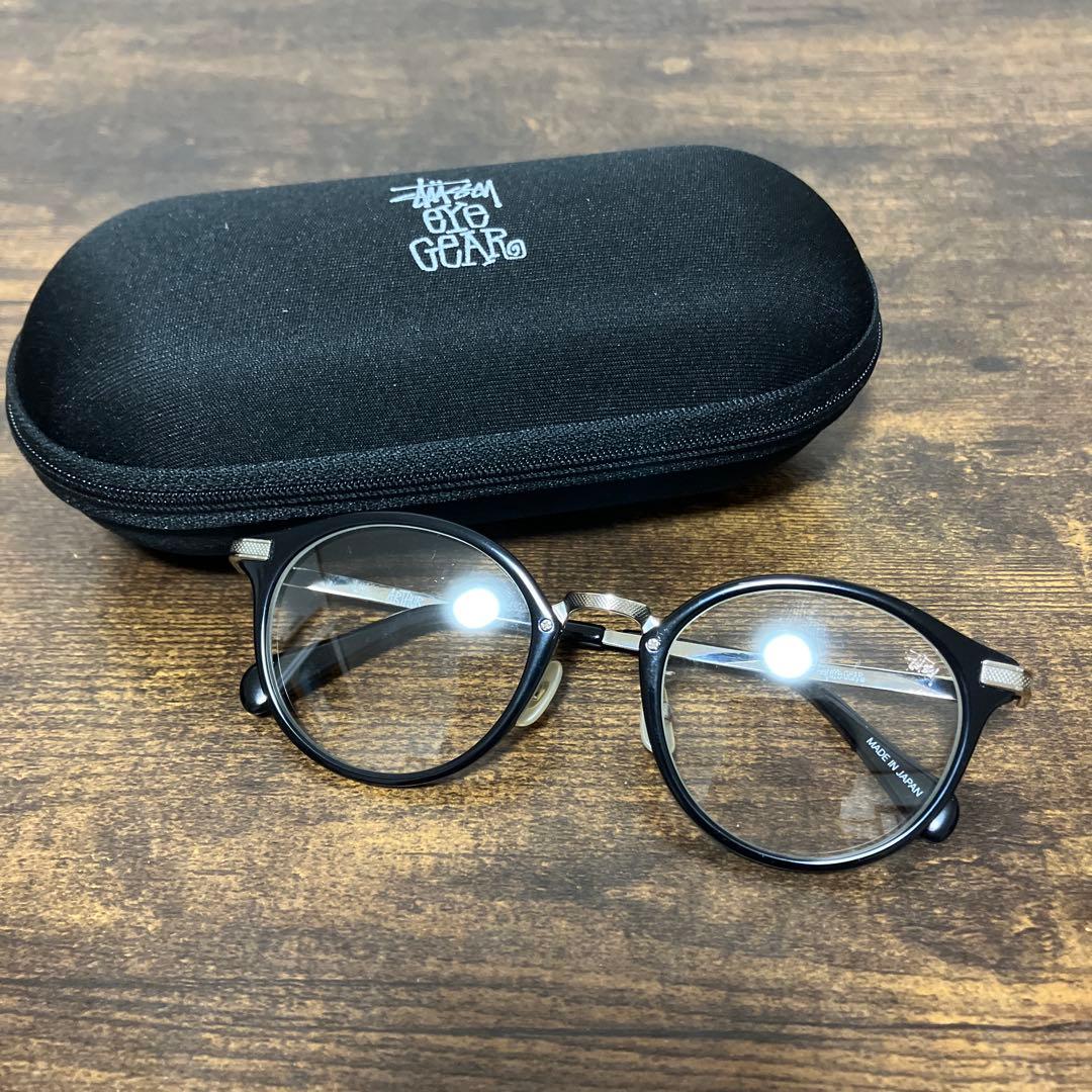 STUSSY 金子眼鏡 ARTHUR 度なし 伊達メガネ ロゴ入り 純正レンズ
