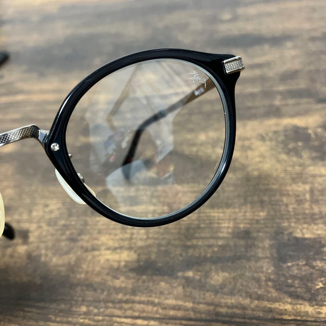 STUSSY 金子眼鏡 ARTHUR 度なし 伊達メガネ ロゴ入り 純正レンズ