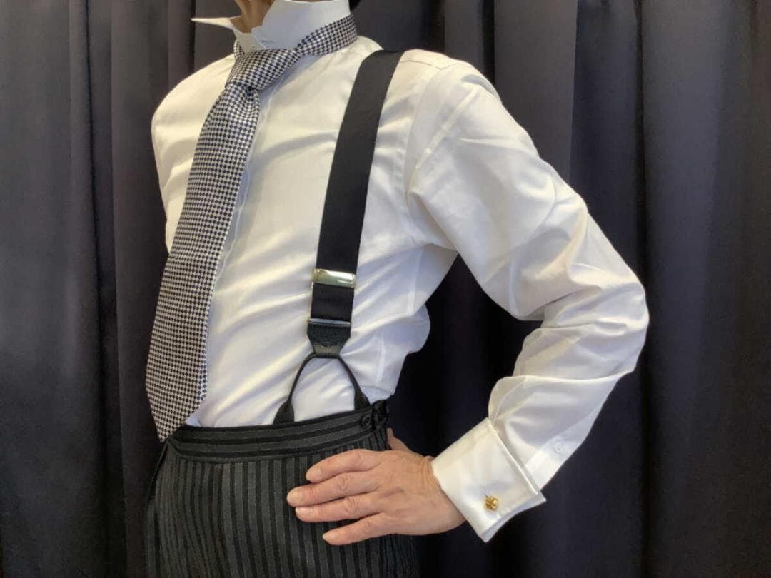 サスペンダー英国製アルバートサーストンクラシック6ボタン留上級非