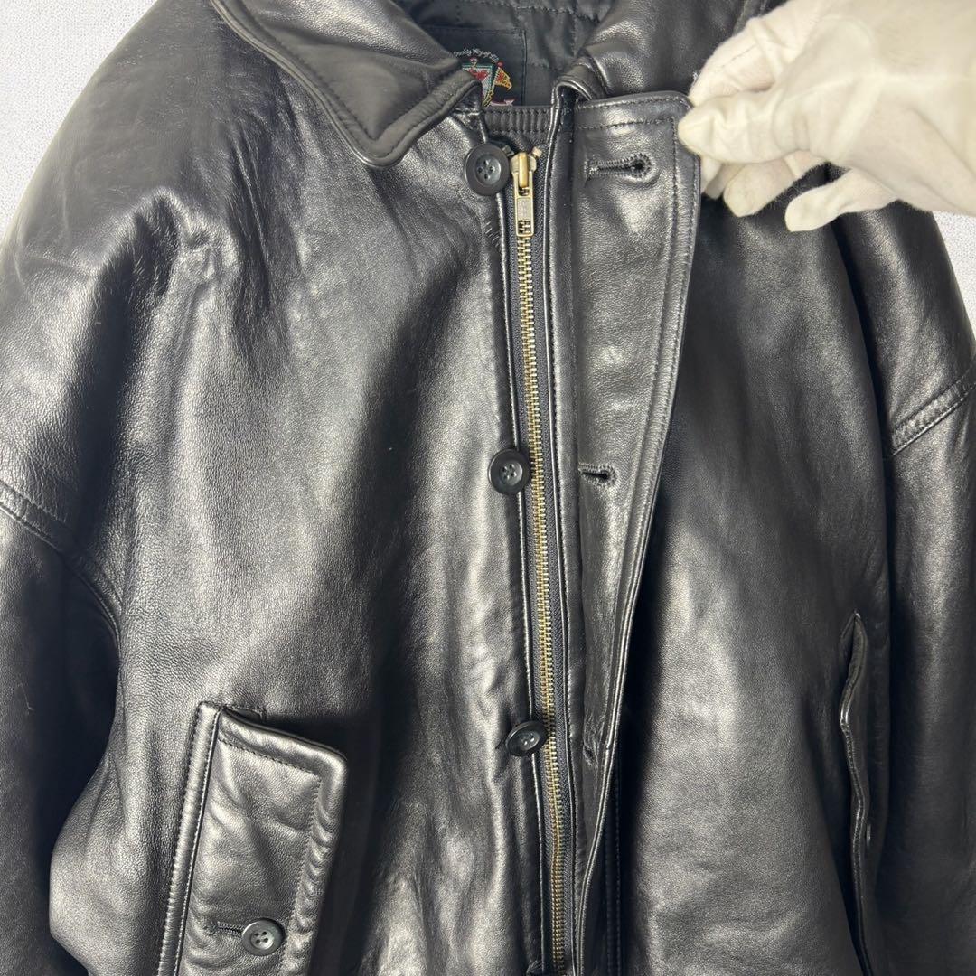 ixi:z イクシーズ レザージャケット ブルゾン 短丈 羊革 Lサイズ 古着
