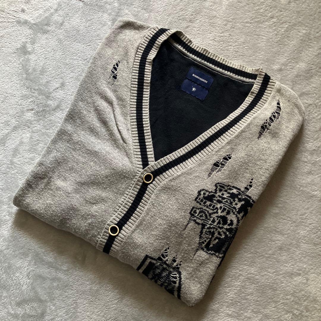 Maison MIHARA YASUHIRO】ダメージ加工 カーディガン - メルカリ