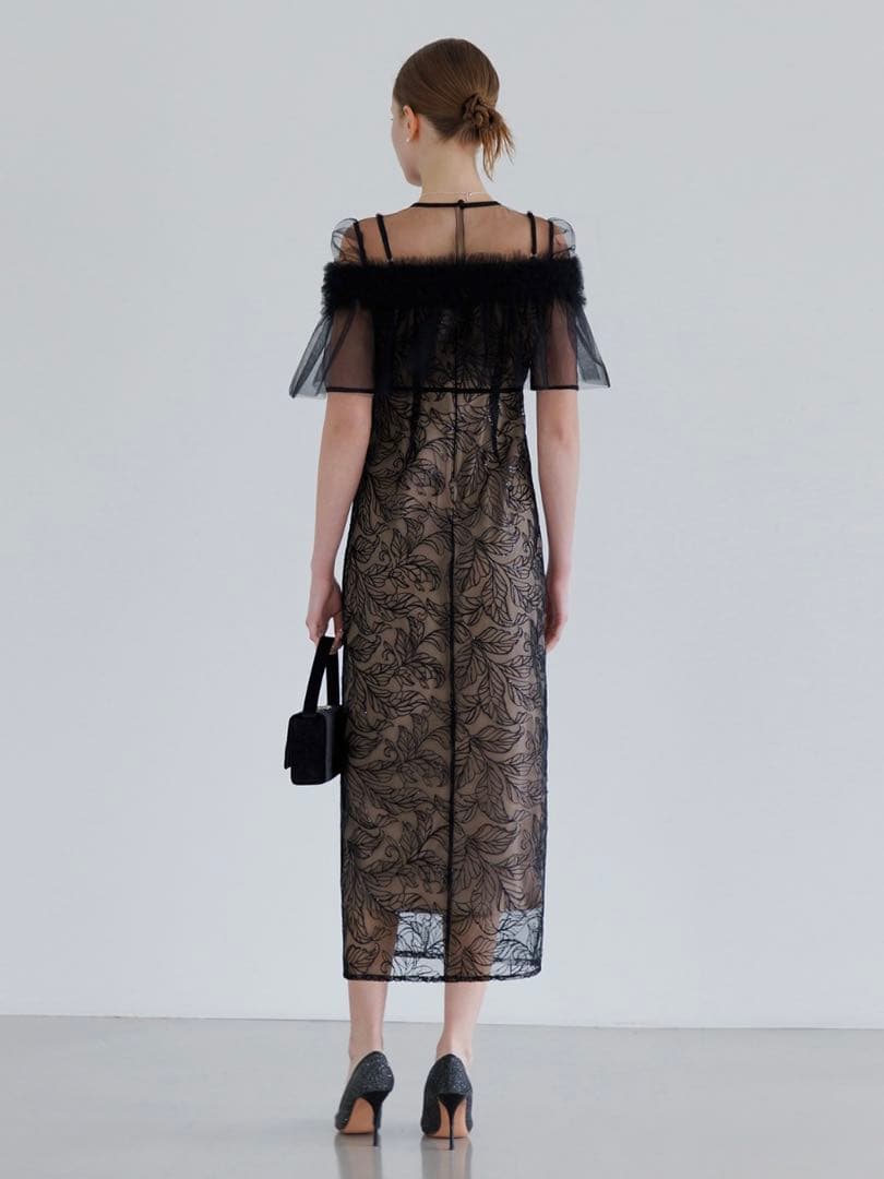 3WAYフラワーチュールアシンメトリーIラインワンピースドレス結婚式