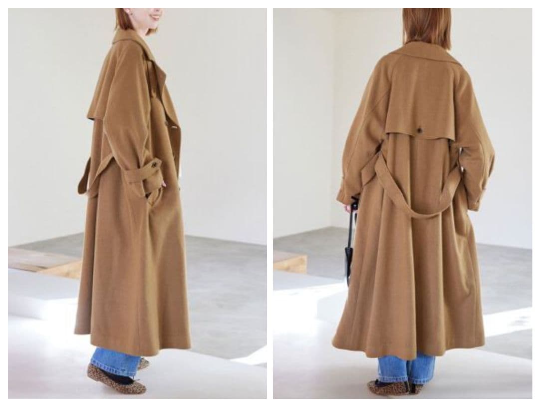 SLOBE IENA カシミヤ混ウールトレンチコート キャメル 38 - メルカリ