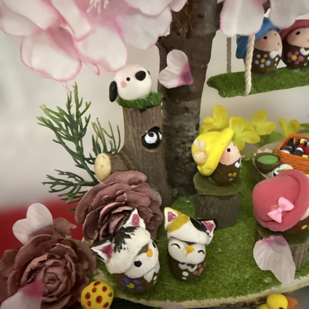 どんぐりアート♡ねこ帽子お雛様オブジェ＆春のオブジェ♡ - メルカリ