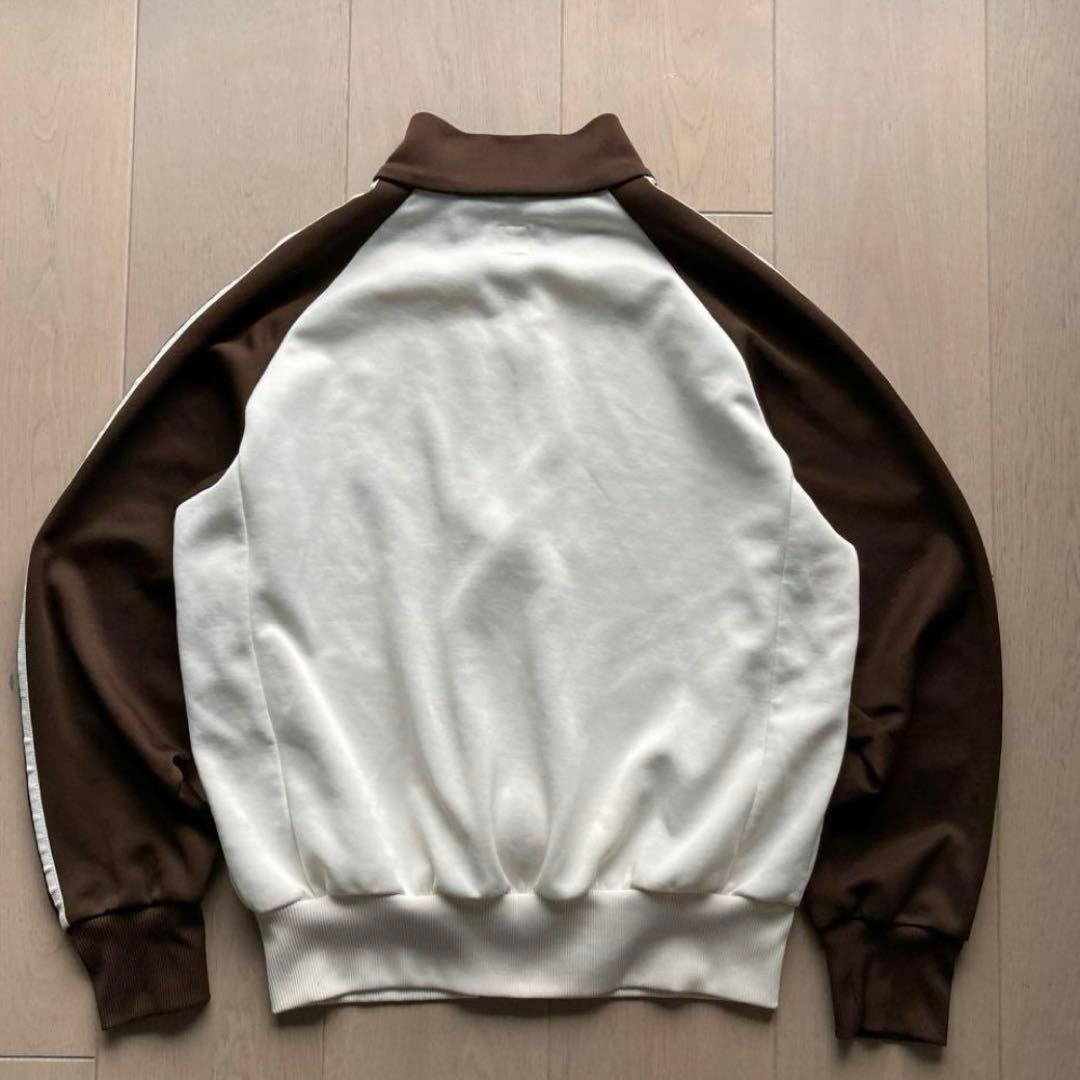 adidas トラックジャケット ホワイト/ブラウン - メルカリ
