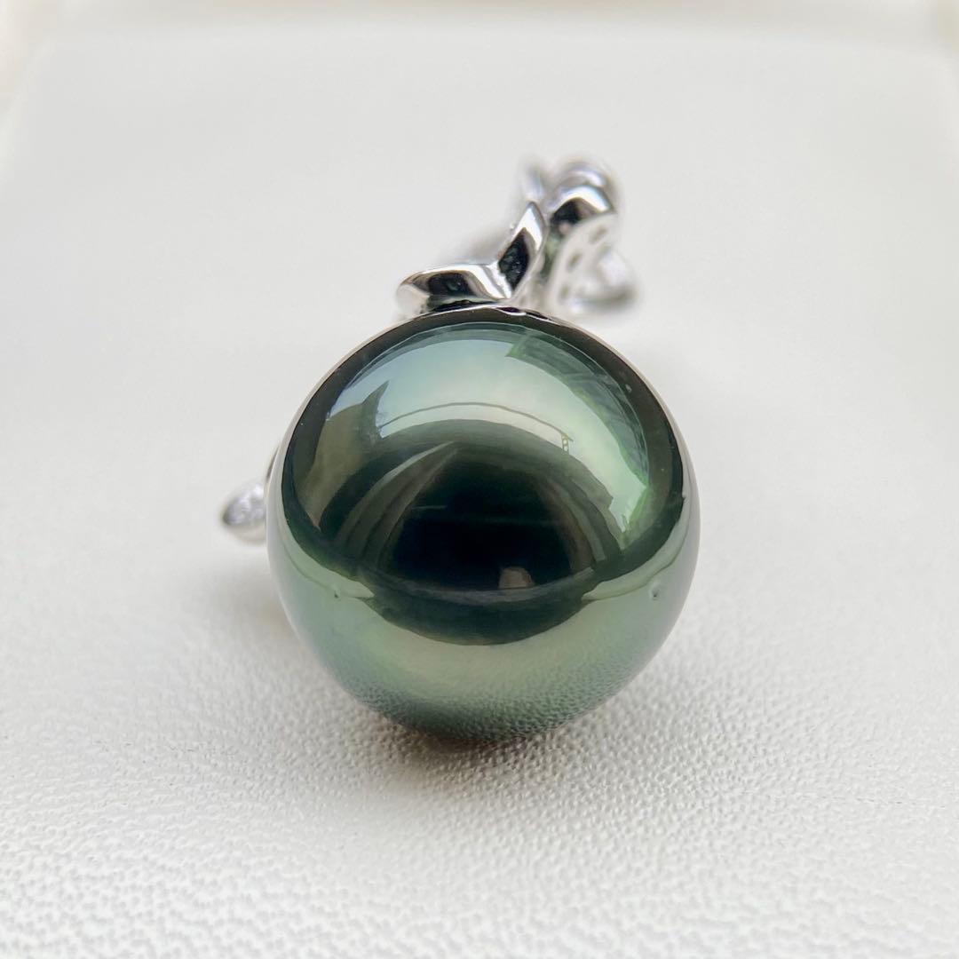 本真珠南洋黒蝶真珠グリーン11.56㍉s925ペンダントBEN946 - メルカリ