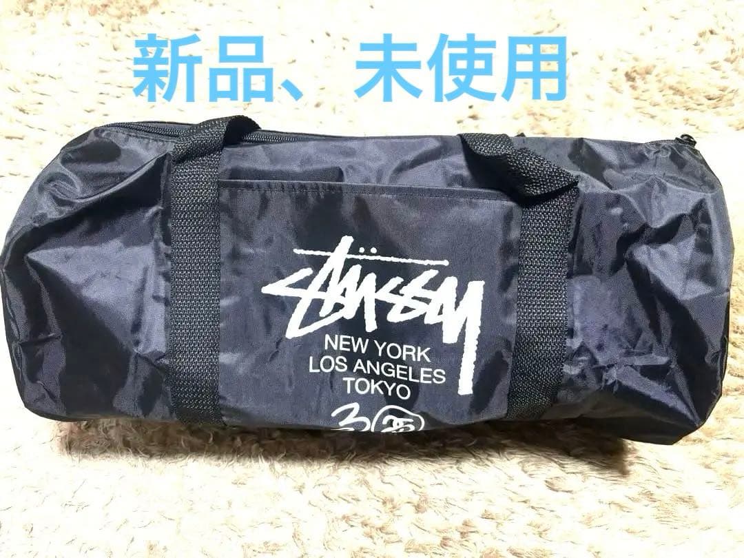 希少 30周年記念 Stussy ブラック ドラムバッグ新品未使用傷無し