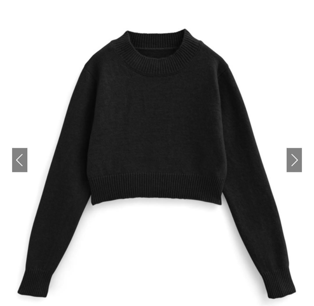 GRL KZ586 モヘヤタッチショート丈ニットトップス ブラック - メルカリ