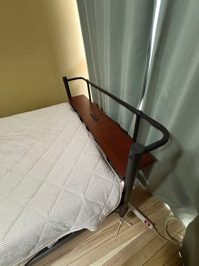 ビンテージ シングル ベッドフレーム すのこベッド 2口コンセント ベッド ヴィンテージ風 シングル 2口コンセント付き 宮付き 宮棚付き