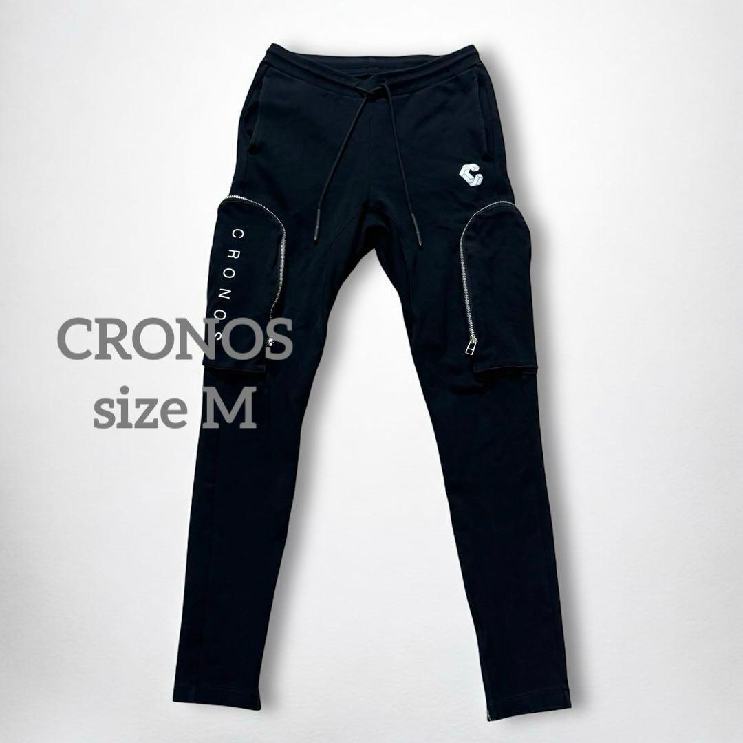 1539◇CRONOSクロノス カーゴジョガーパンツ ストレッチ 裾ジップ M