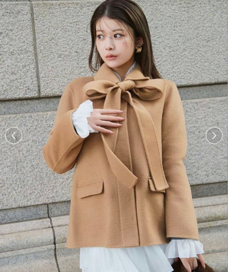 スナイデル　リバーリボンジャケット　キャメル セール】リバーリボンジャケット（テーラードジャケット）｜SNIDEL