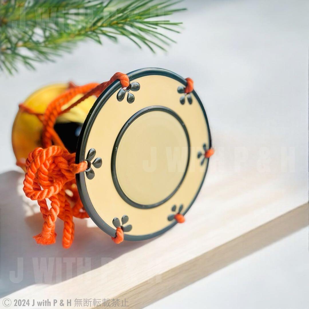 宮本卯之助商店製】小鼓 合成皮革製小鼓 小鼓仕服つき 展示中古美品