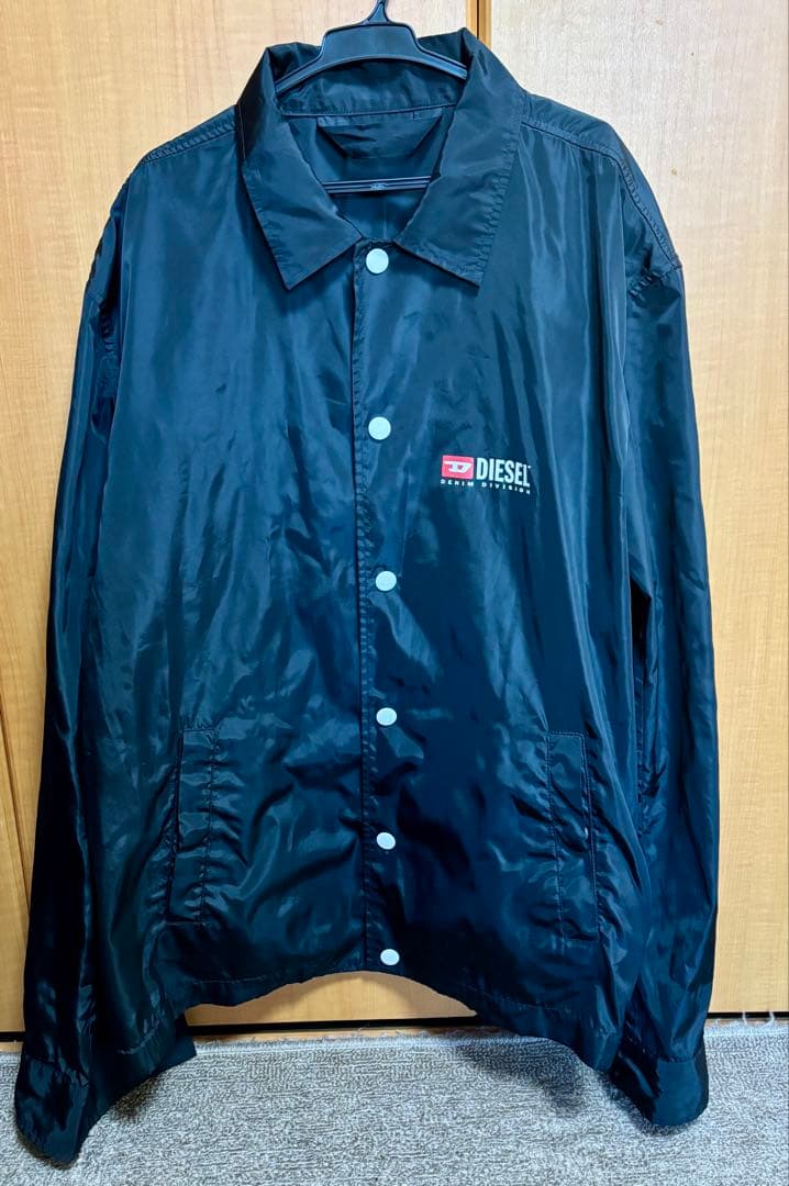 美品✨DIESEL ブラック ナイロンジャケット コーチジャケットXL